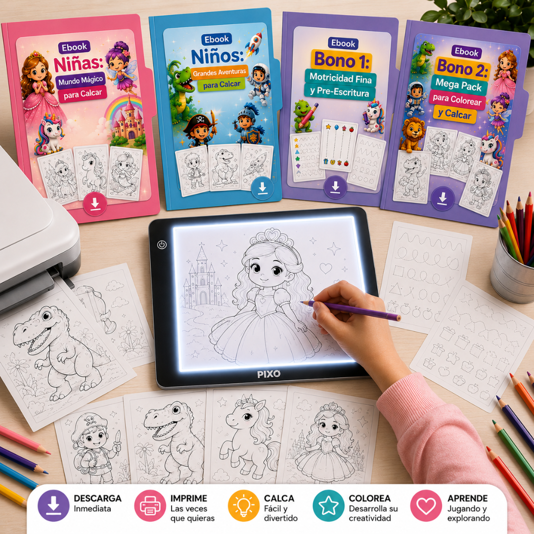 PIXO™ | Kit Creativo para Dibujar y Calcar + Ebooks Exclusivos